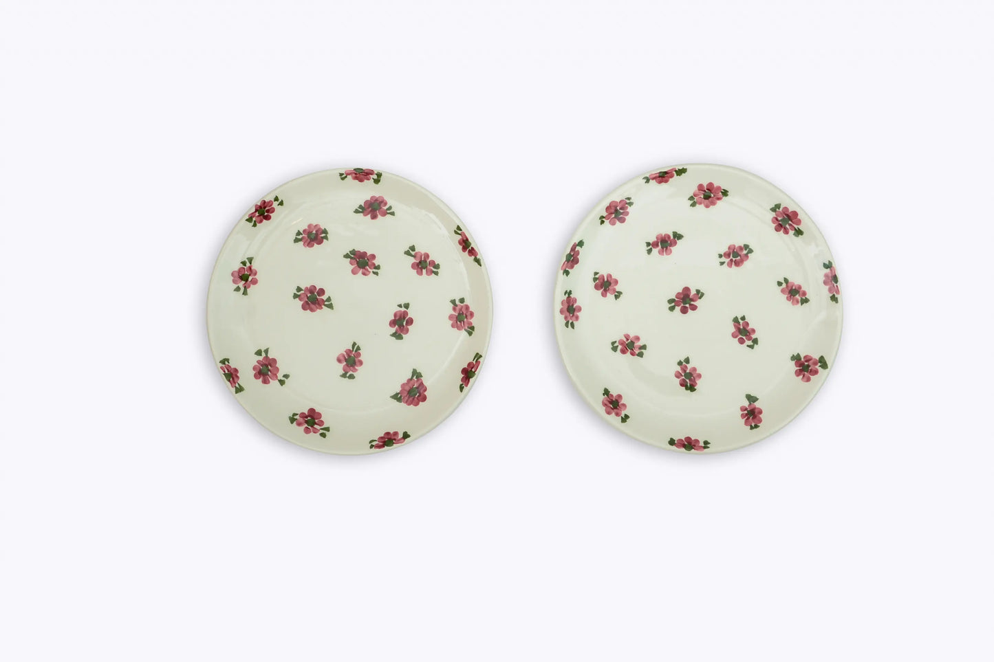 CERAMIC FLOWERS set of two main meal dishes