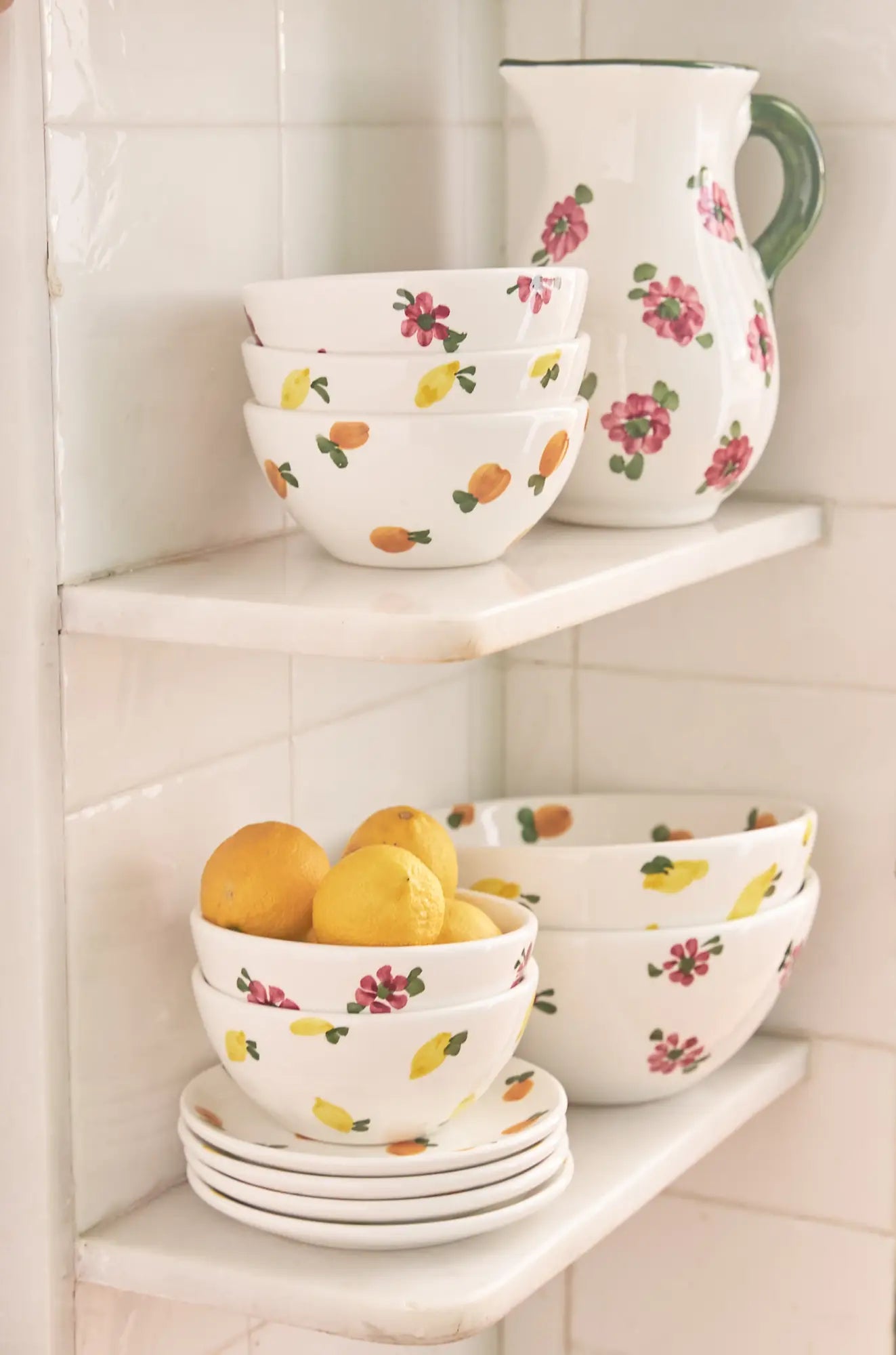 Lemon & Orange Ceramic set of breakfast bowls