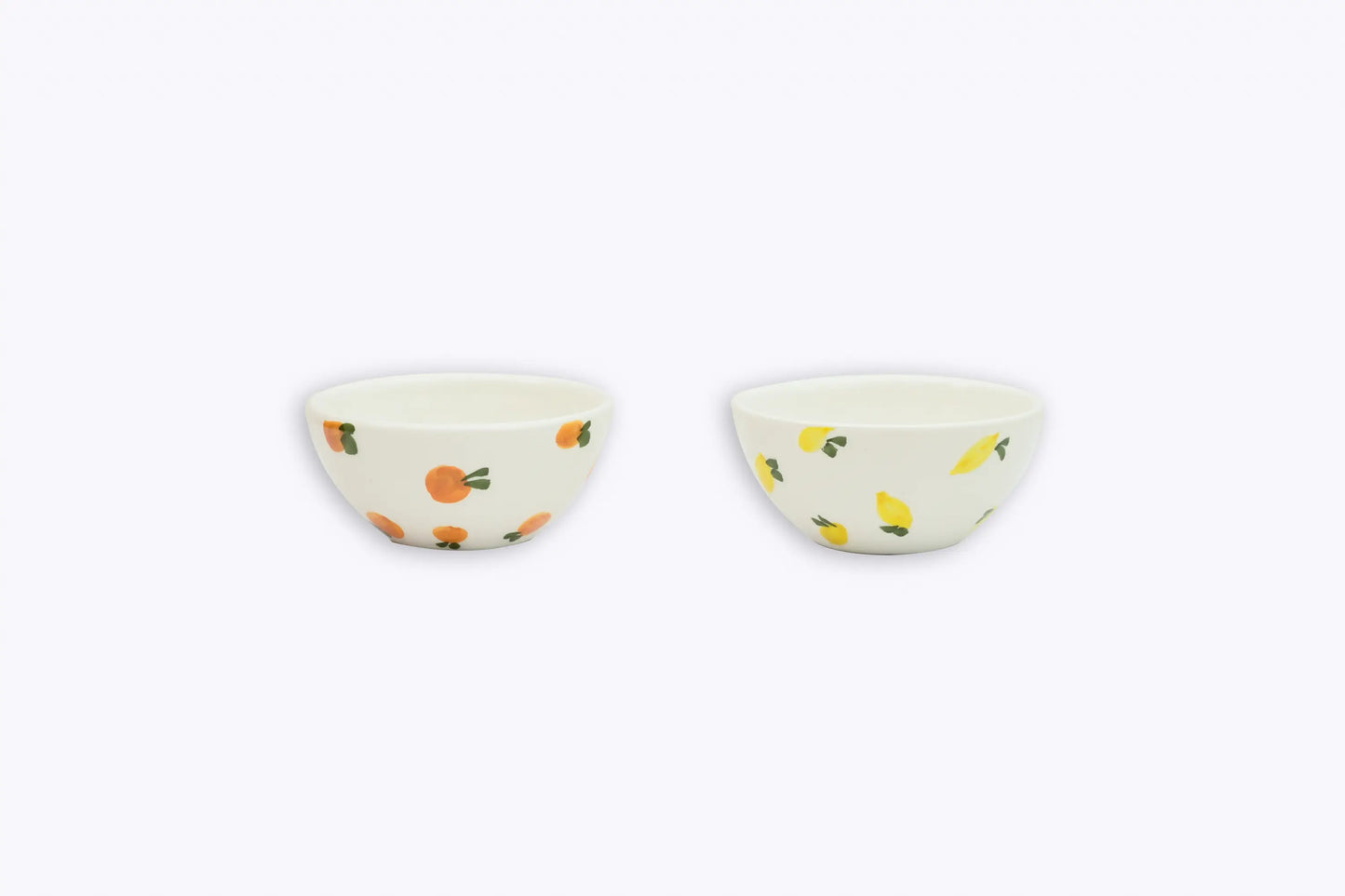Lemon & Orange Ceramic set of breakfast bowls